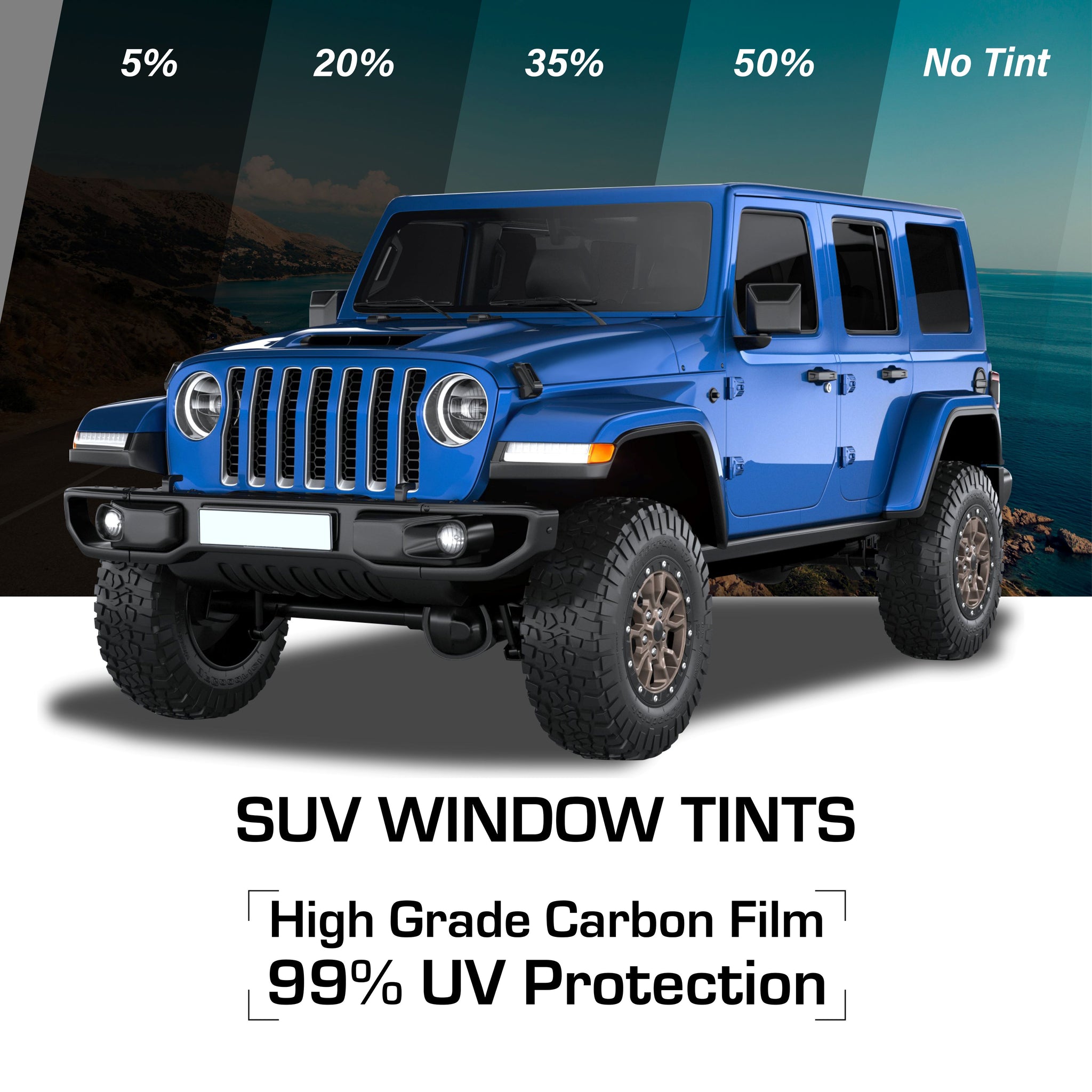 All Windows PreCut Tint for SUV, Wagon, Mini Vans 2000-2024