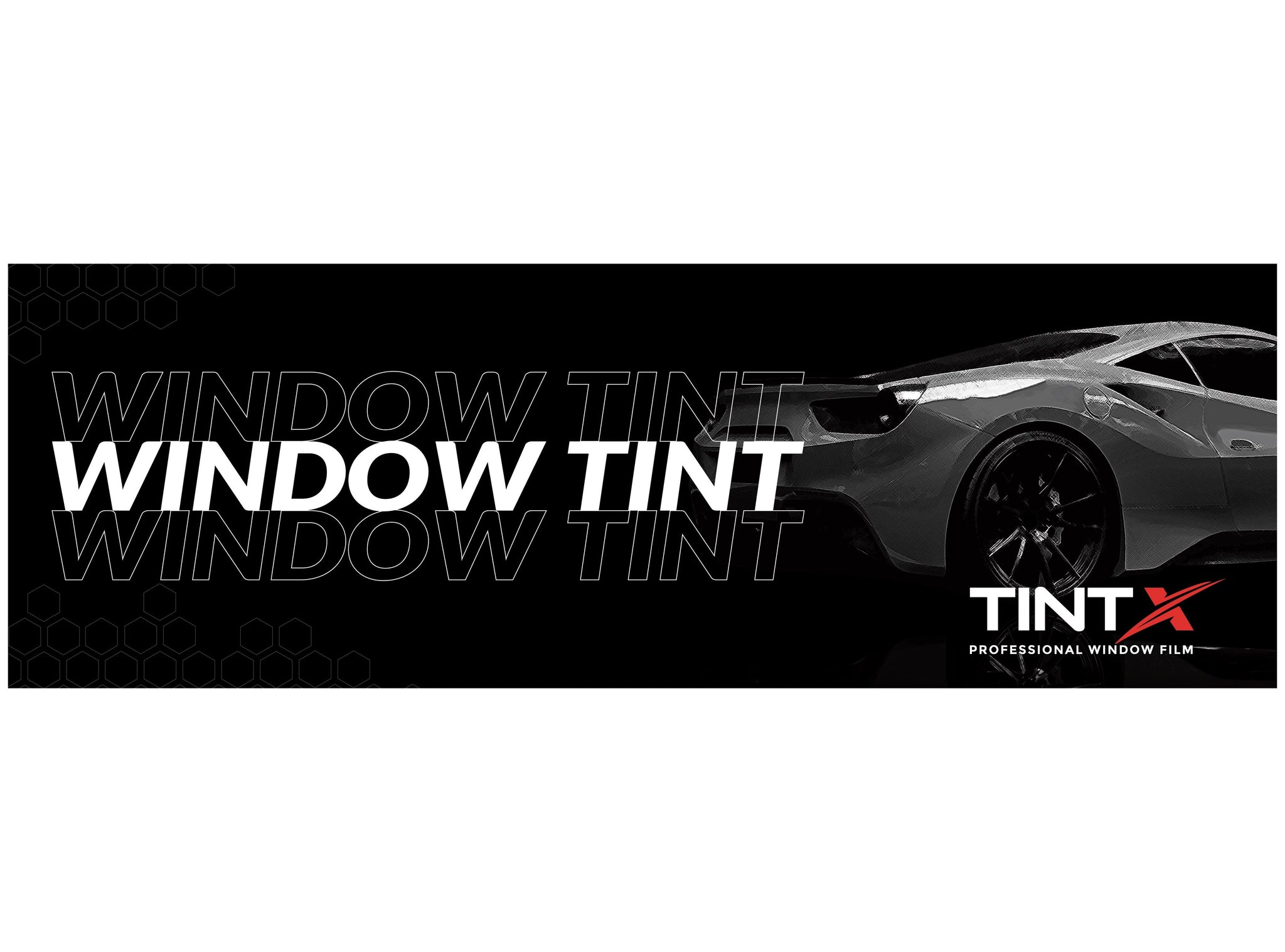Sleek Triple 2' x 6' Window Tinting Banner