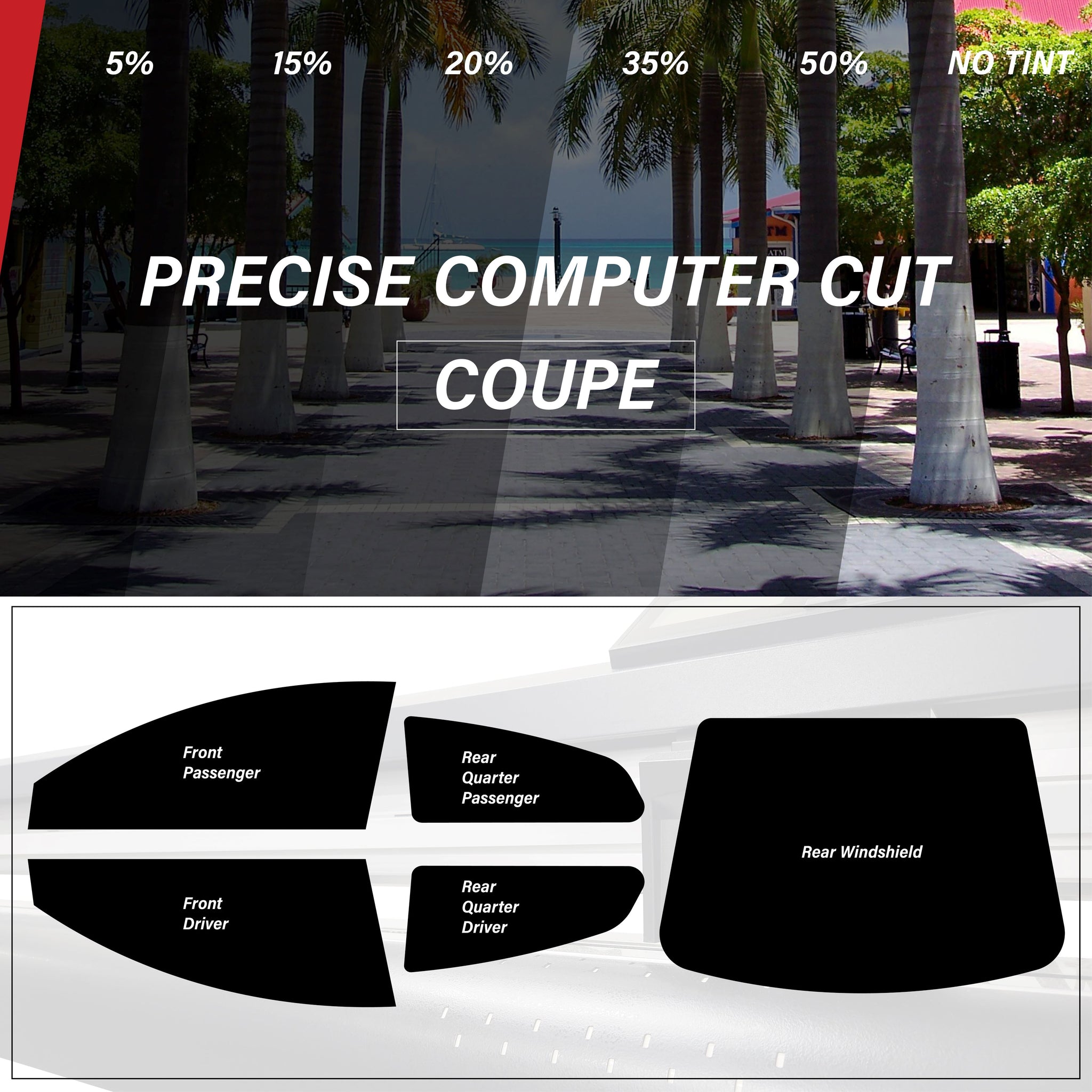 All Windows PreCut Tint for Coupe, Hatch, Sedan Cars 2000-2024