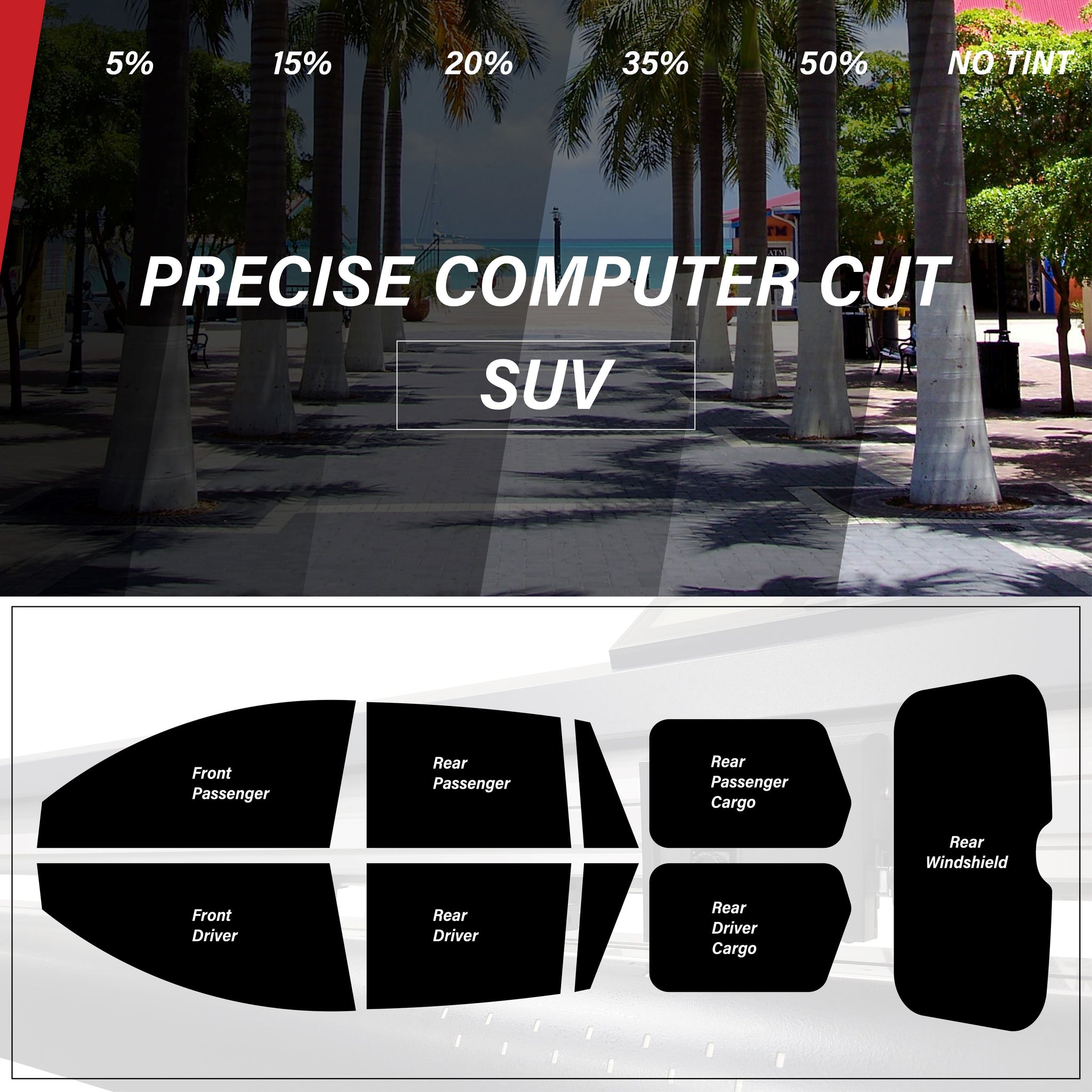 All Windows PreCut Tint for SUV, Wagon, Mini Vans 2000-2024