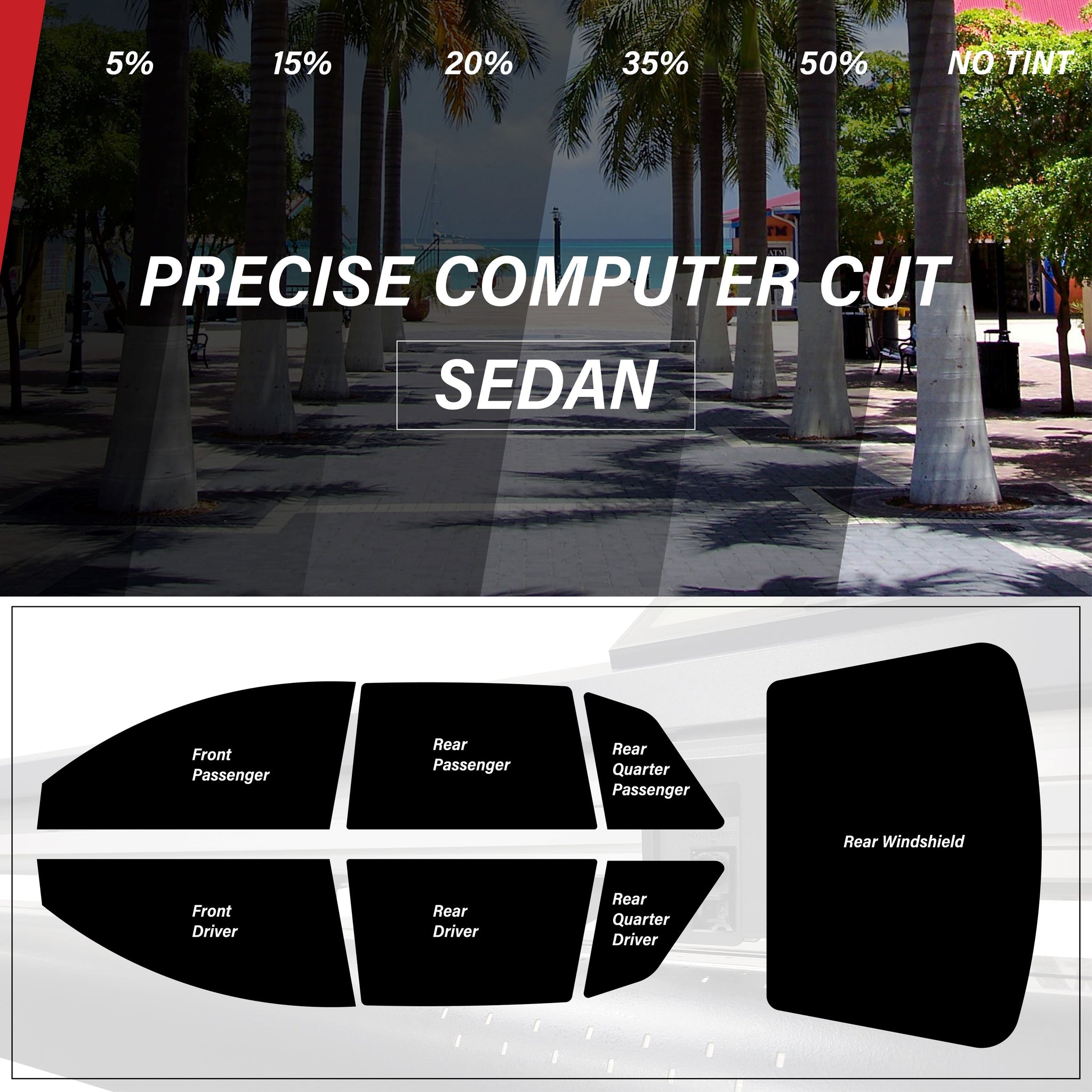 All Windows PreCut Tint for Coupe, Hatch, Sedan Cars 2000-2024